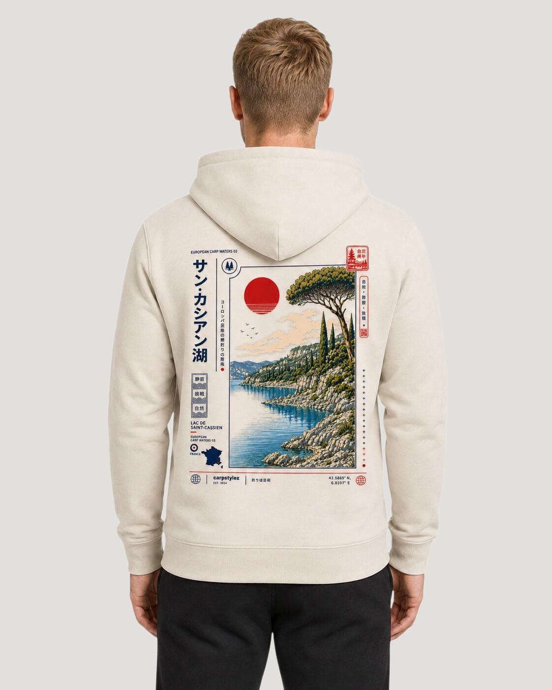 LAC DE SAINT-CASSIEN Hoodie Ivory – Halfbody Rückseite #farbe_ivory