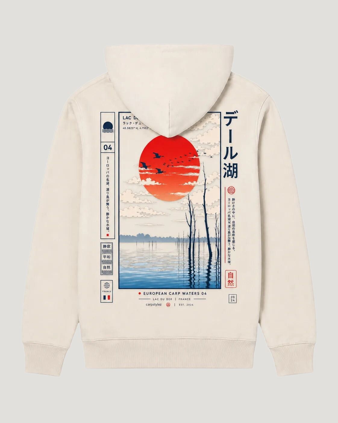 LAC DU DER NS401 Hoodie Ivory – Flatlay Rückseite #farbe_ivory