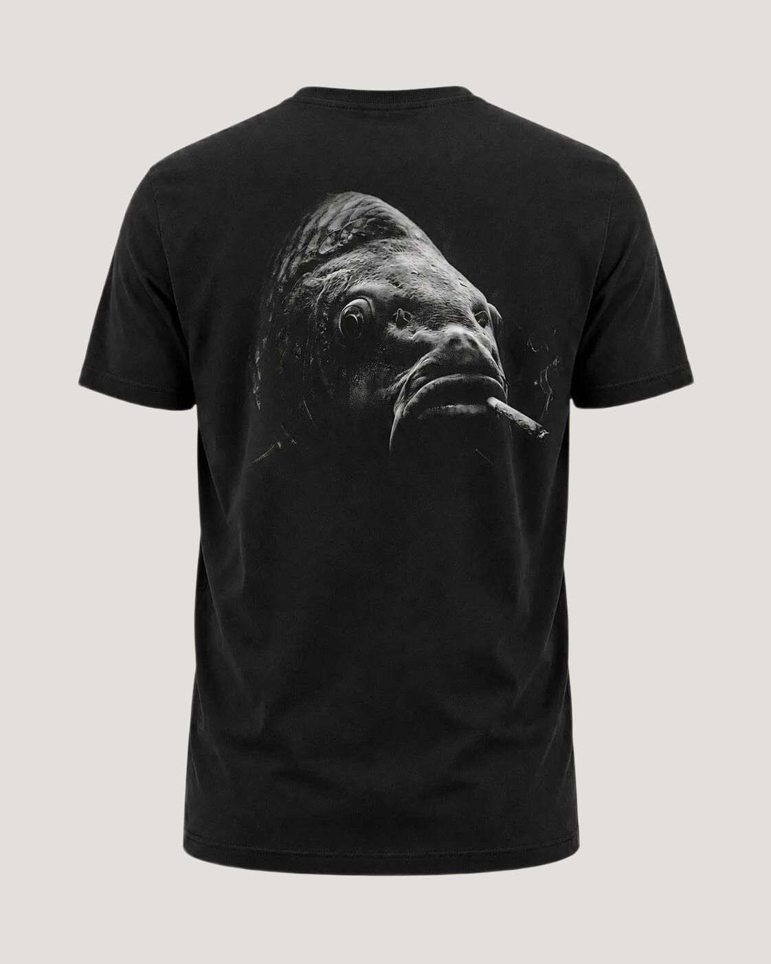 carpstylez Silt & Smoke Carp Shirt – Backprint, schwarzes Karpfen-Streetwear Shirt #farbe_schwarz