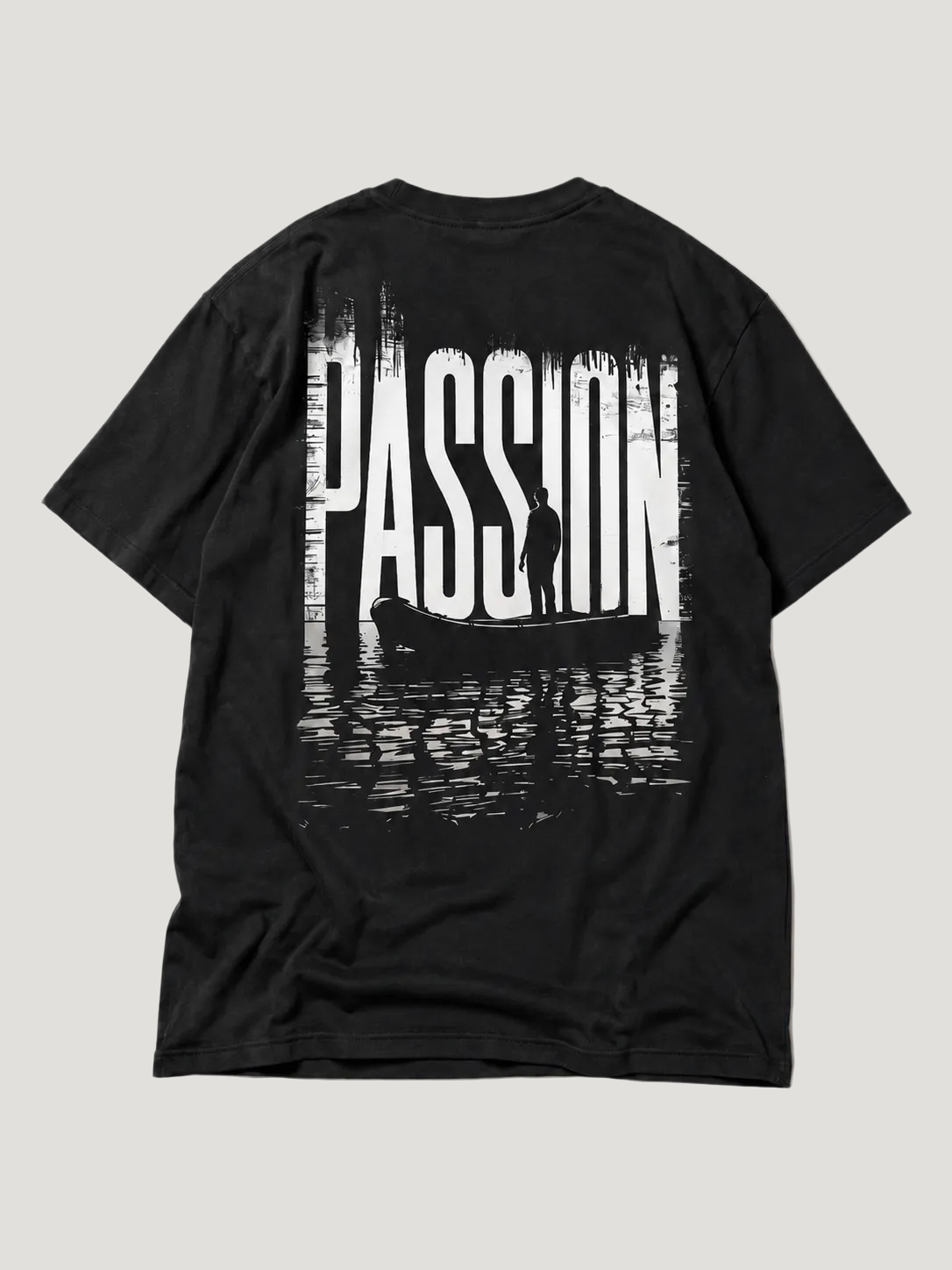 PASSION Kids Shirt Schwarz – Backprint, Flatlay #farbe_black