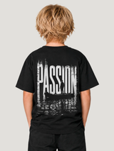 PASSION Kids Shirt in Schwarz mit Backprint – Rückenansicht #farbe_black