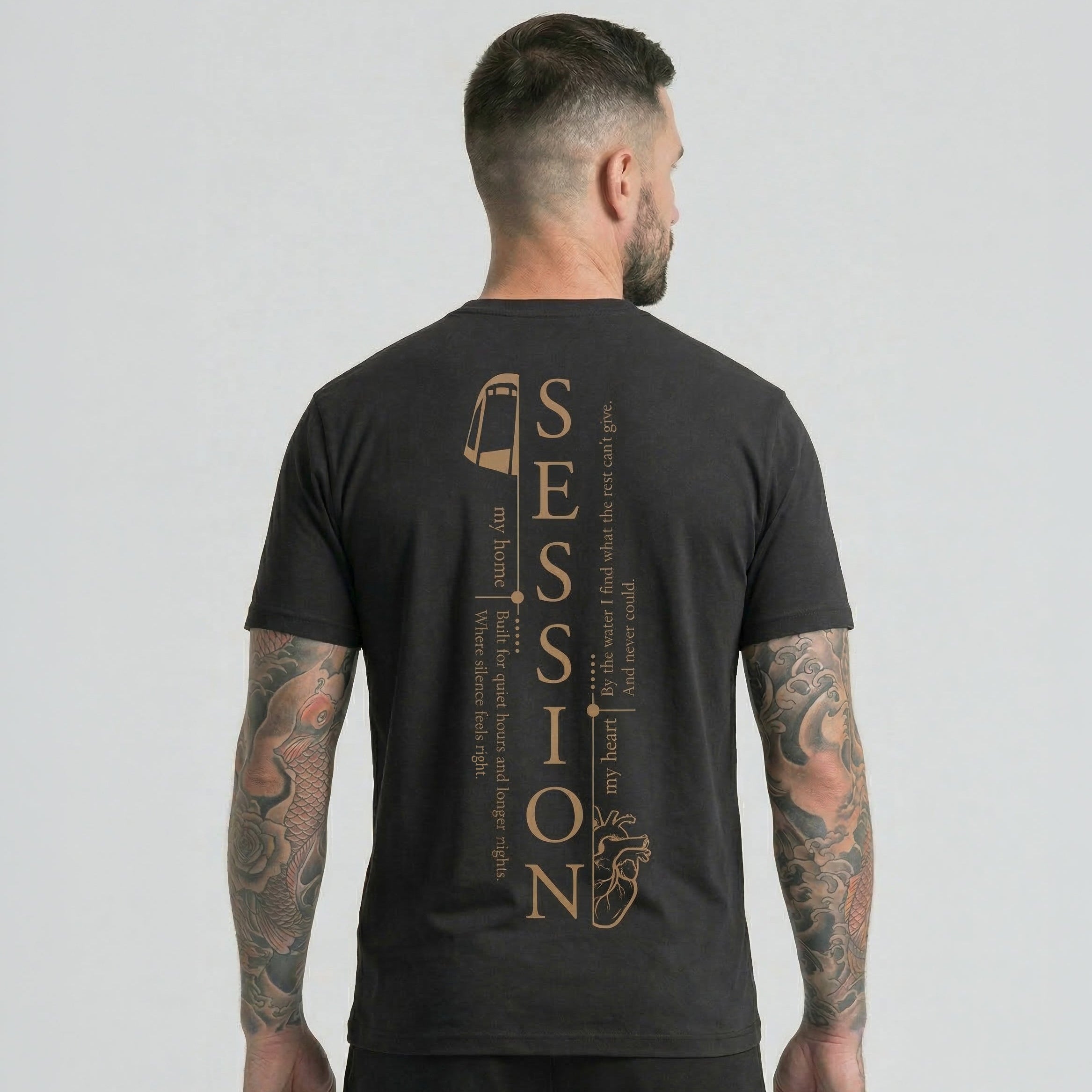 Schwarzes carpstylez Shirt „Session“ – Detailansicht