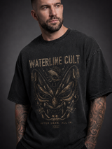 carpstylez „Waterline Cult“ Oversize-Shirt schwarz – Detailansicht (Acid Wash)